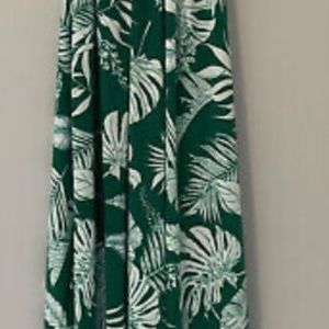 Tahari green and white print dress